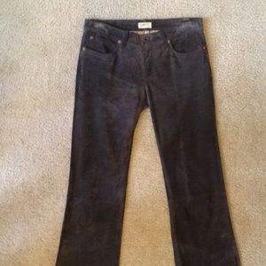 Vintage brown suede boot cut pants.